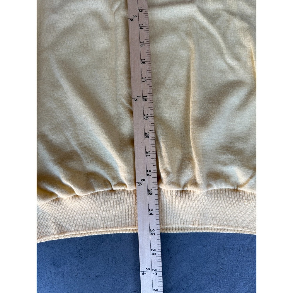 Vtg Mens Sz Large CHAPS by Ralph Lauren Yellow Long Sleeve Polo Shirt - Minor Fl - Picture 7 of 9